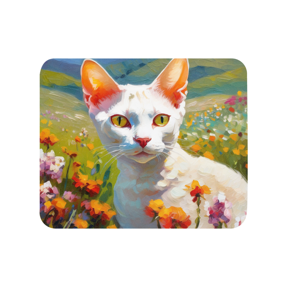 PugMug Custom White Devon Rex Cat Mouse Pad