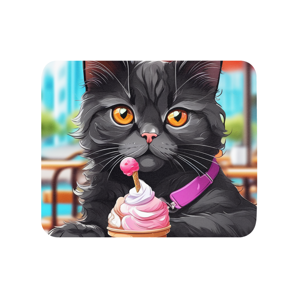 PugMug Custom Black Scottish Fold Cat Mouse Pad