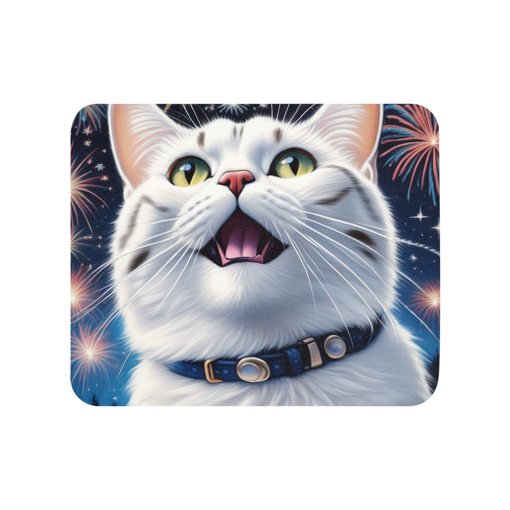 PugMug Custom White American Shorthair Cat Mouse Pad