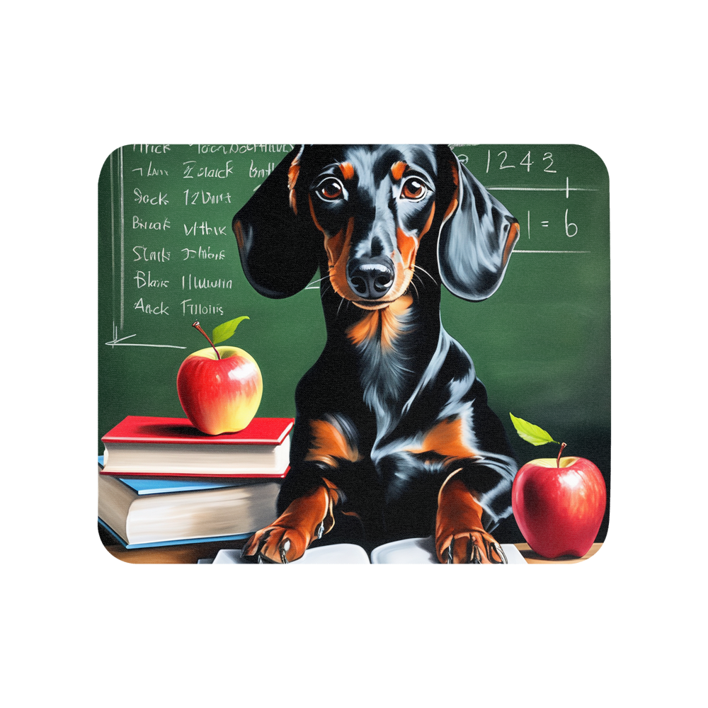 PugMug Custom Black Dachshund Mouse Pad