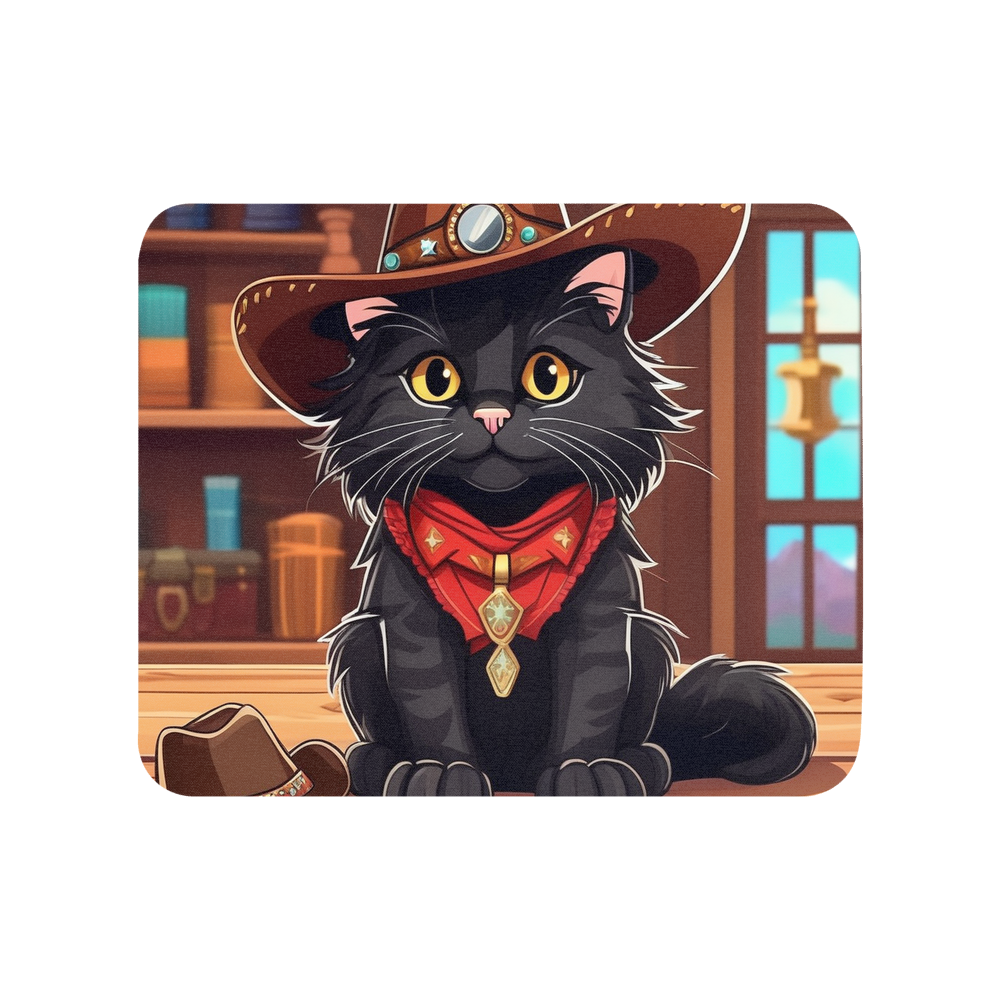 PugMug Custom Black Maine Coon Cat Mouse Pad