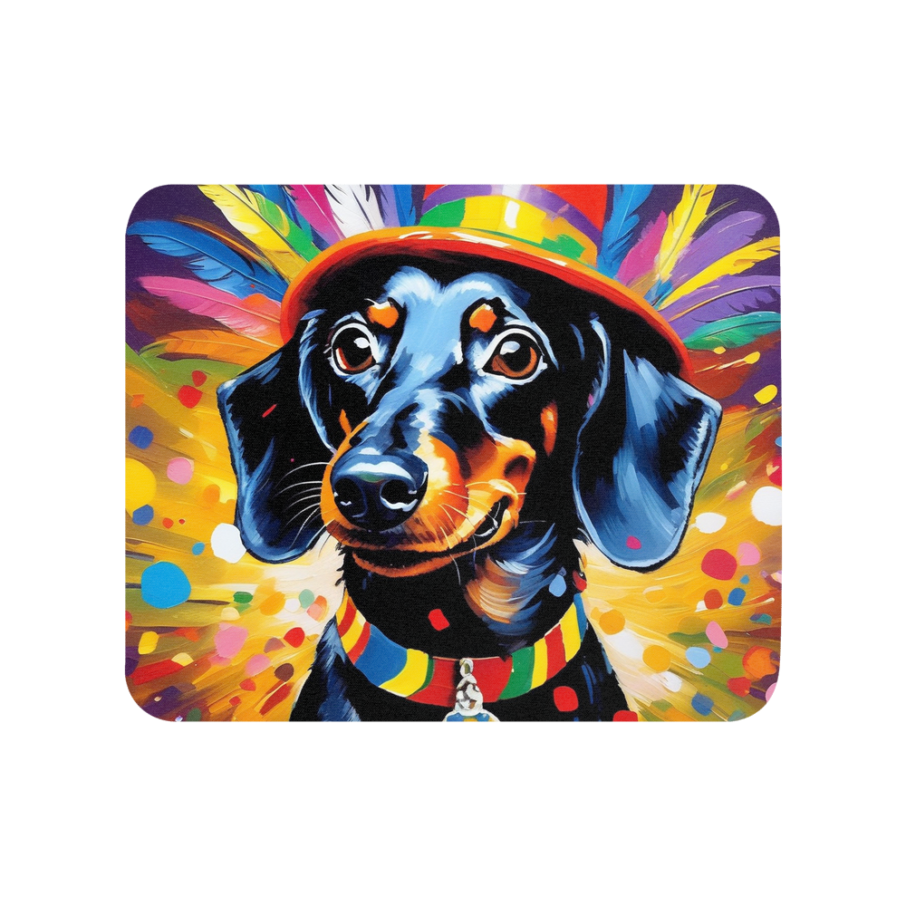 PugMug Custom Black Dachshund Mouse Pad