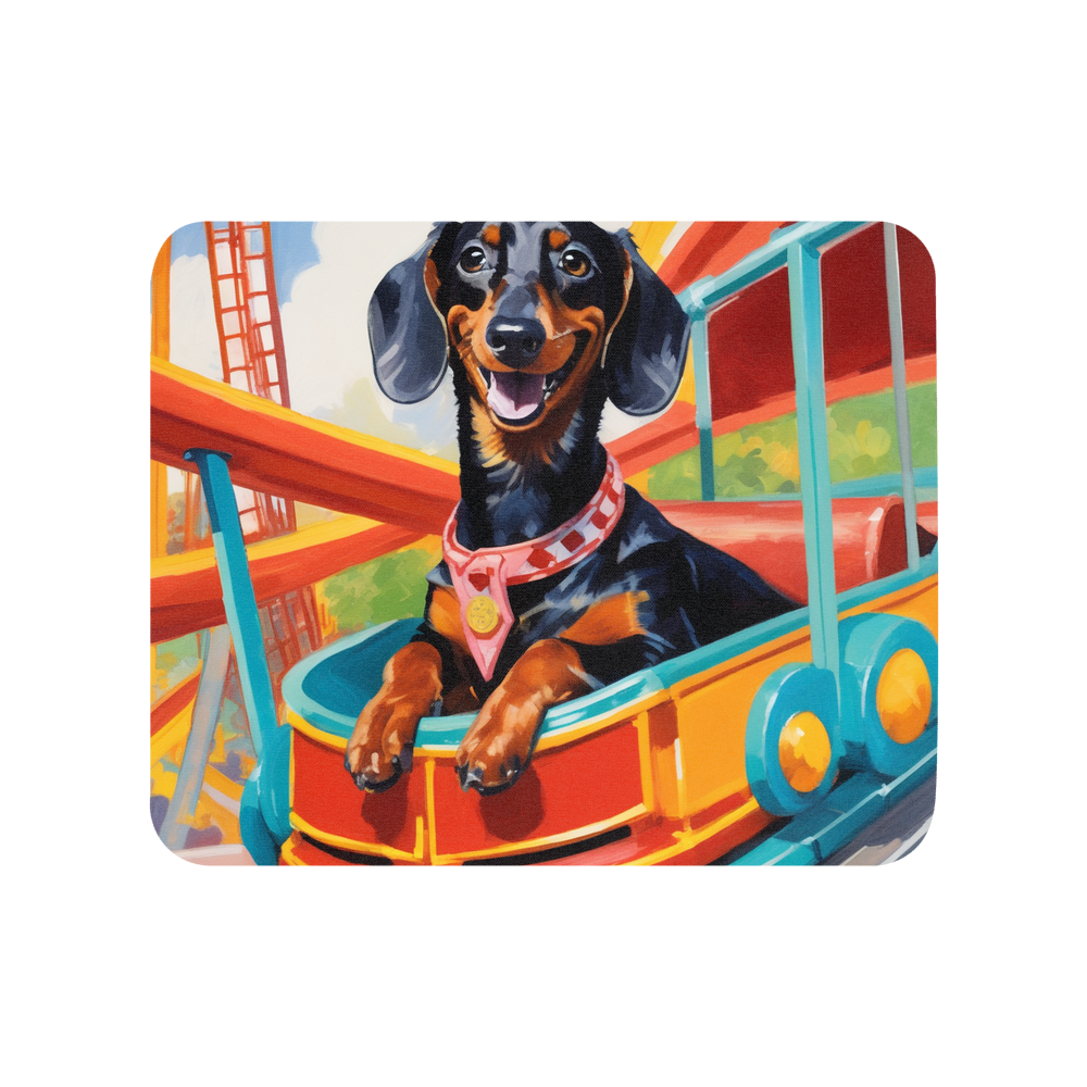 PugMug Custom Black Dachshund Mouse Pad
