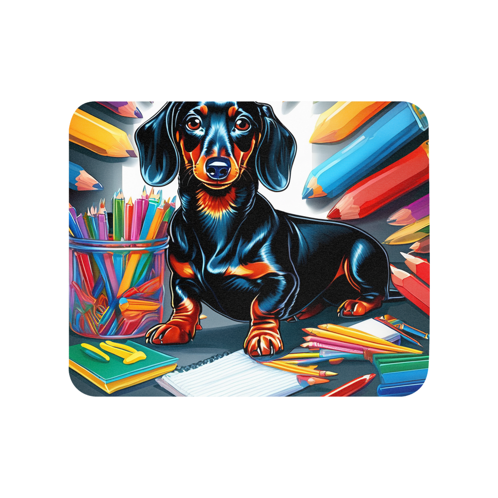 PugMug Custom Black Dachshund Mouse Pad