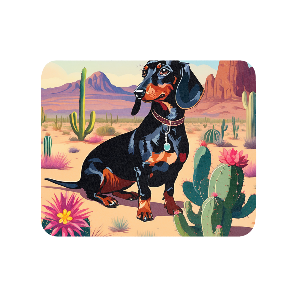 PugMug Custom Black Dachshund Mouse Pad