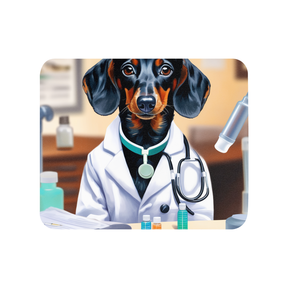 PugMug Custom Black Dachshund Mouse Pad