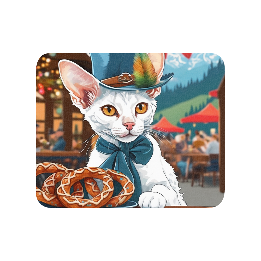 PugMug Custom White Devon Rex Cat Mouse Pad