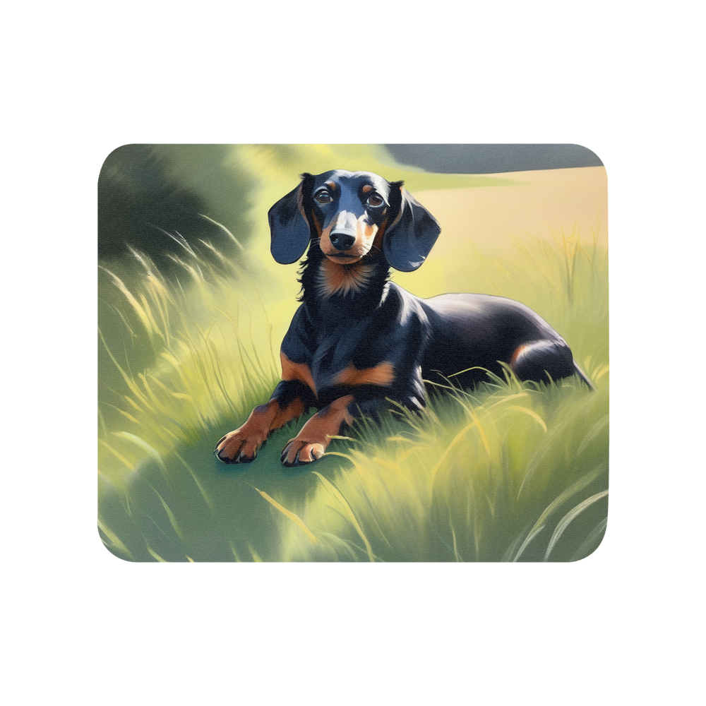 PugMug Custom Black Dachshund Mouse Pad