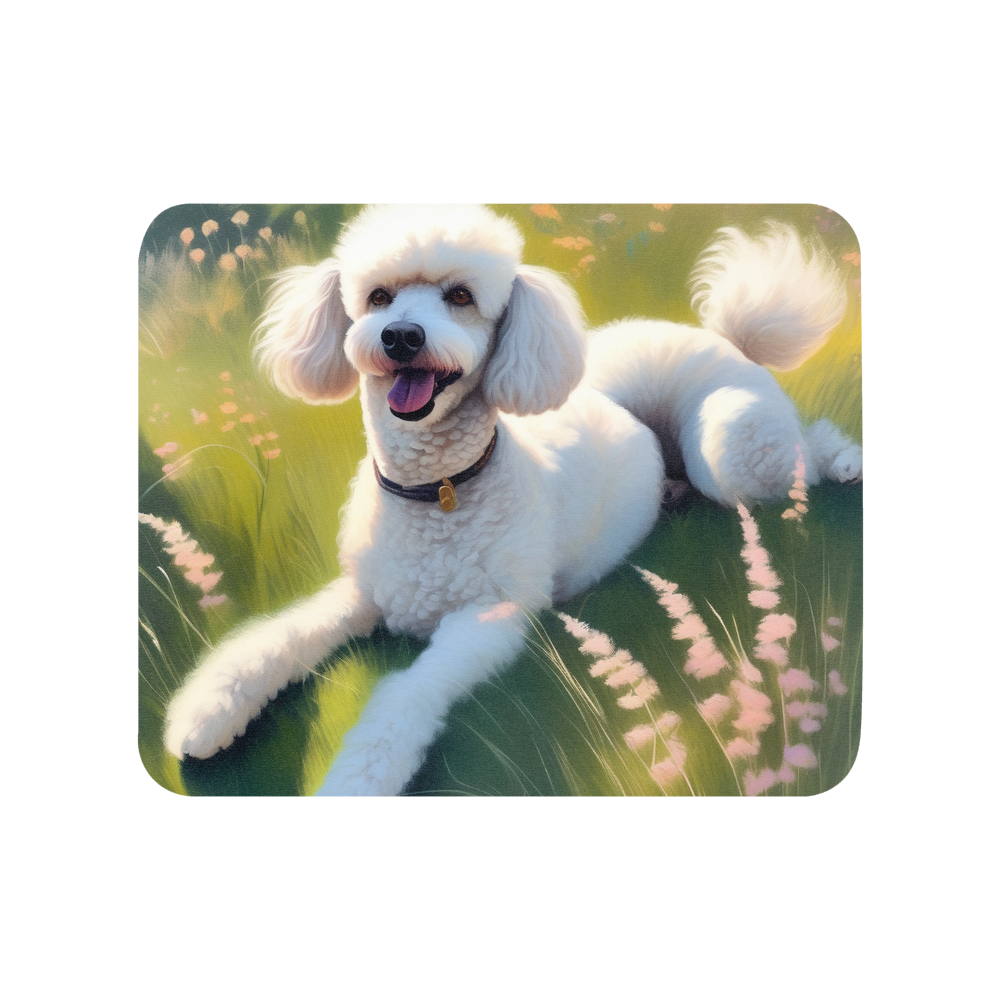 PugMug Custom White Poodle Mouse Pad