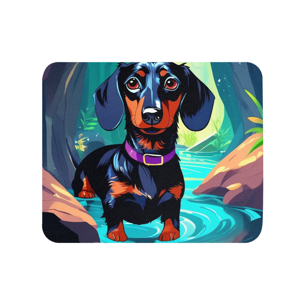 PugMug Custom Black Dachshund Mouse Pad