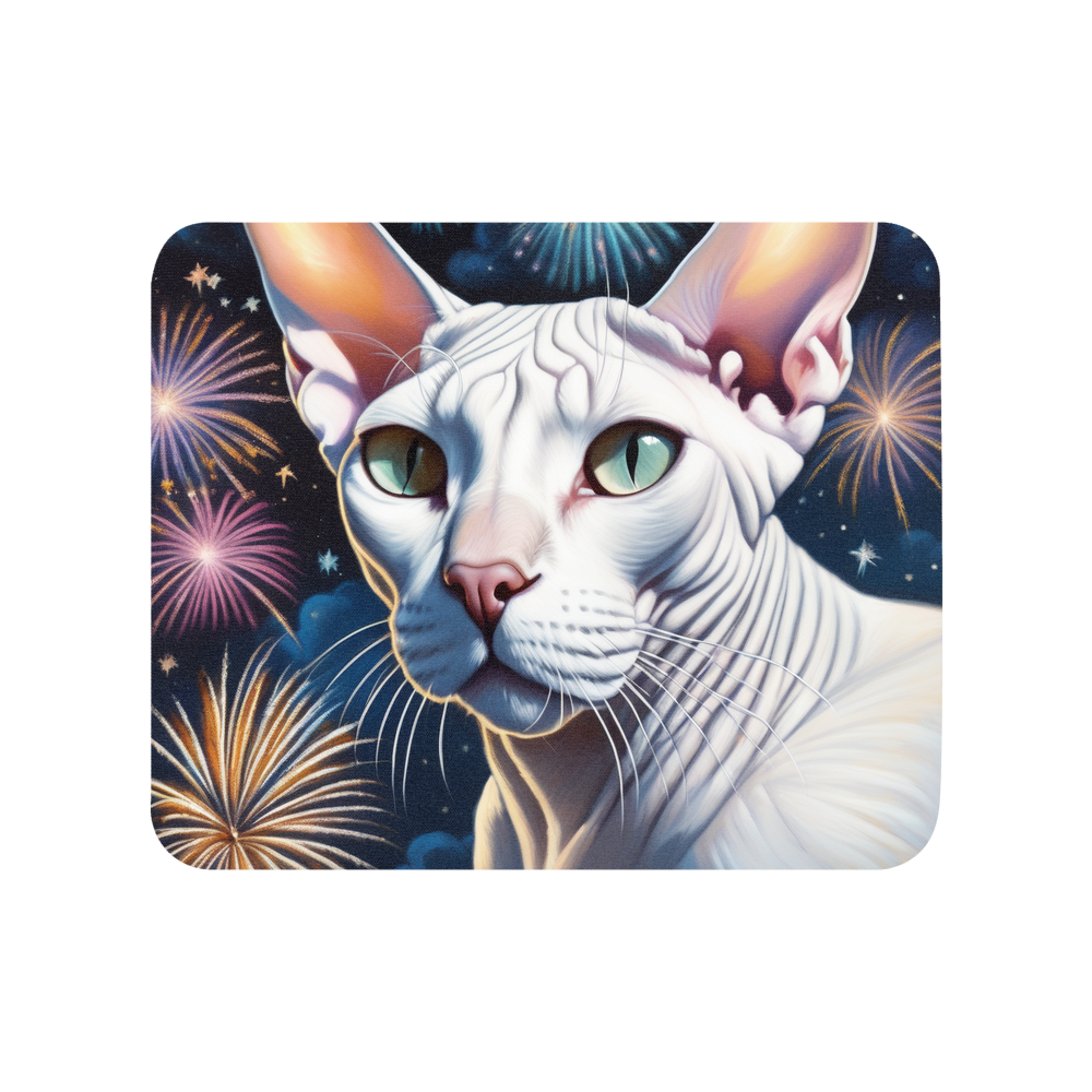 PugMug Custom White Sphynx Cat Mouse Pad
