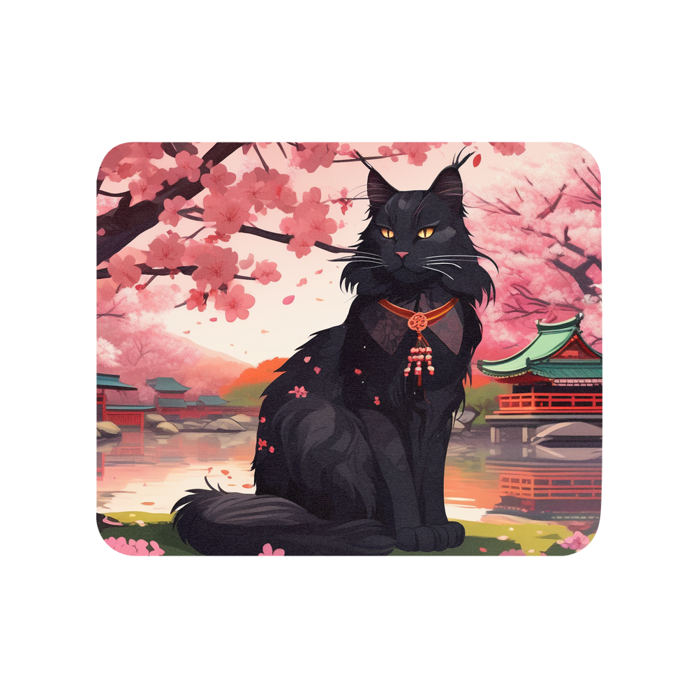 PugMug Custom Black Maine Coon Cat Mouse Pad