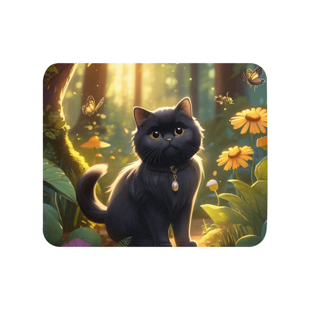 PugMug Custom Black Scottish Fold Cat Mouse Pad