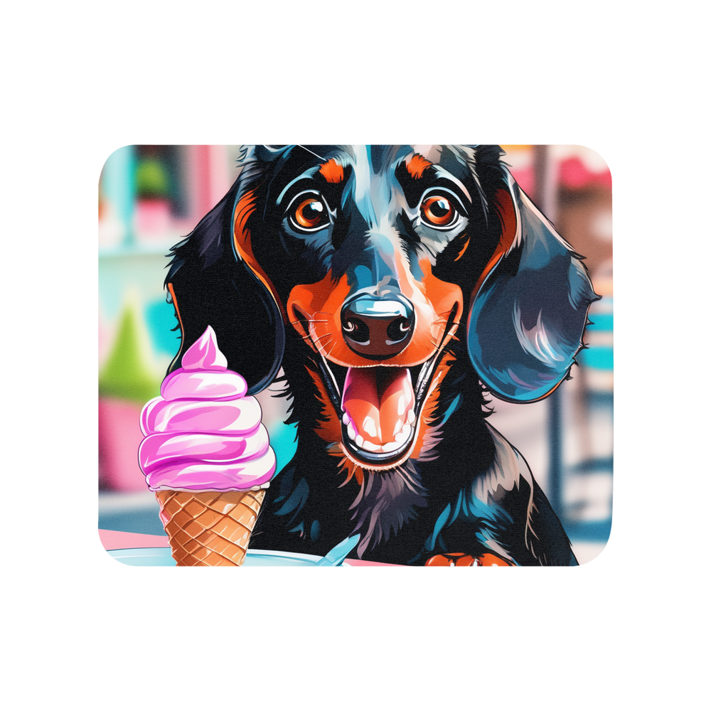 PugMug Custom Black Dachshund Mouse Pad