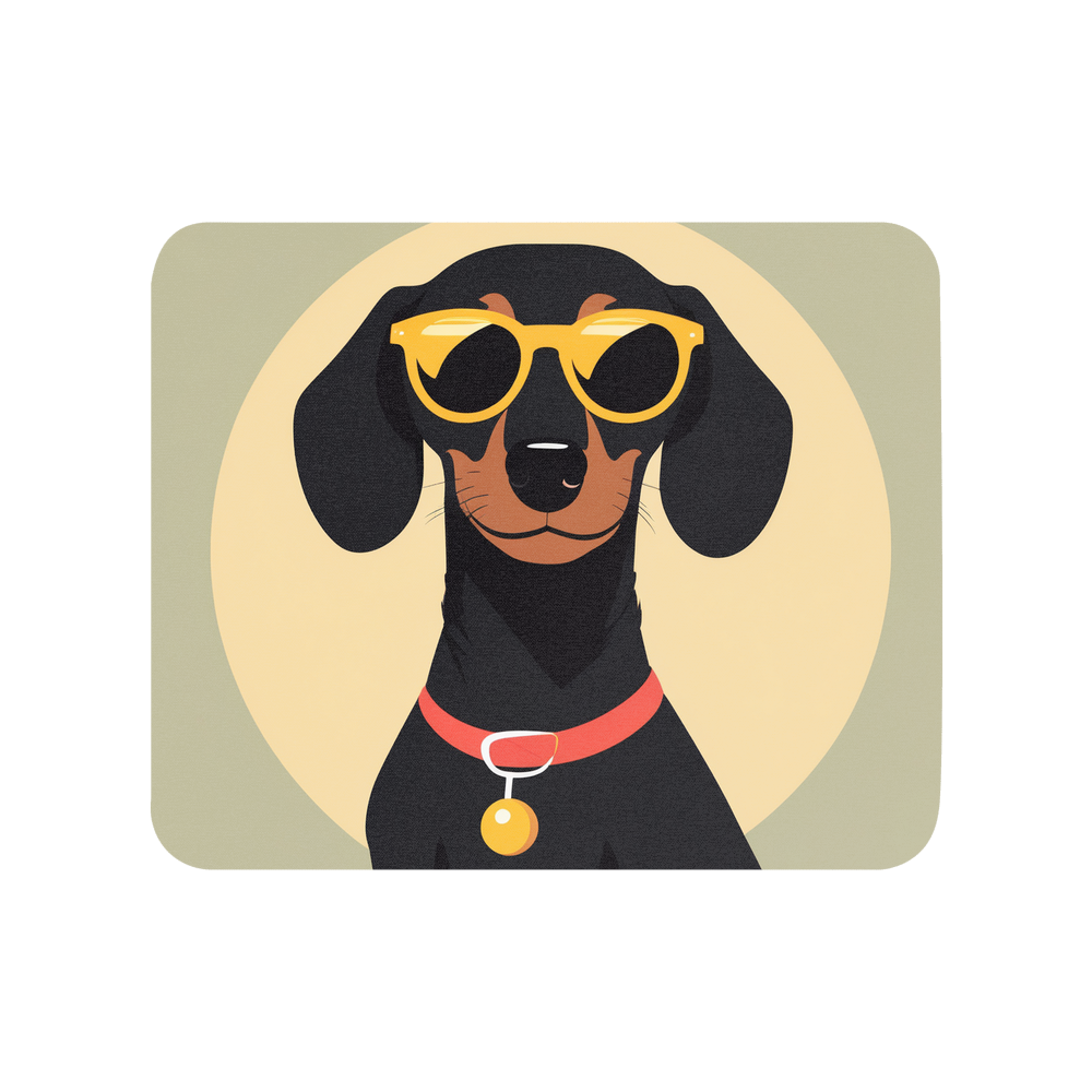 PugMug Custom Black Dachshund Mouse Pad