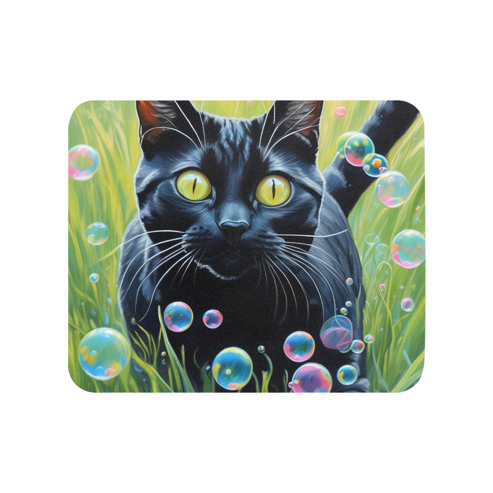 PugMug Custom Black American Shorthair Cat Mouse Pad