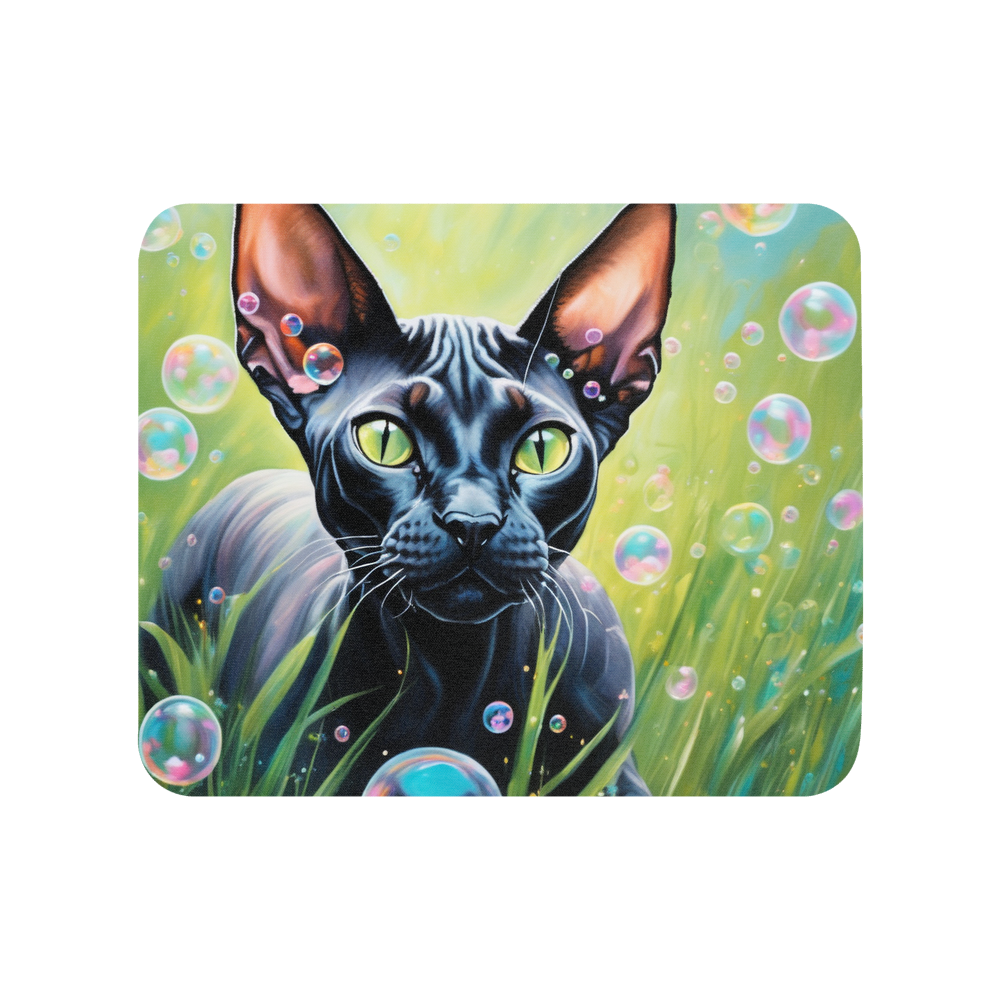 PugMug Custom Black Sphynx Cat Mouse Pad