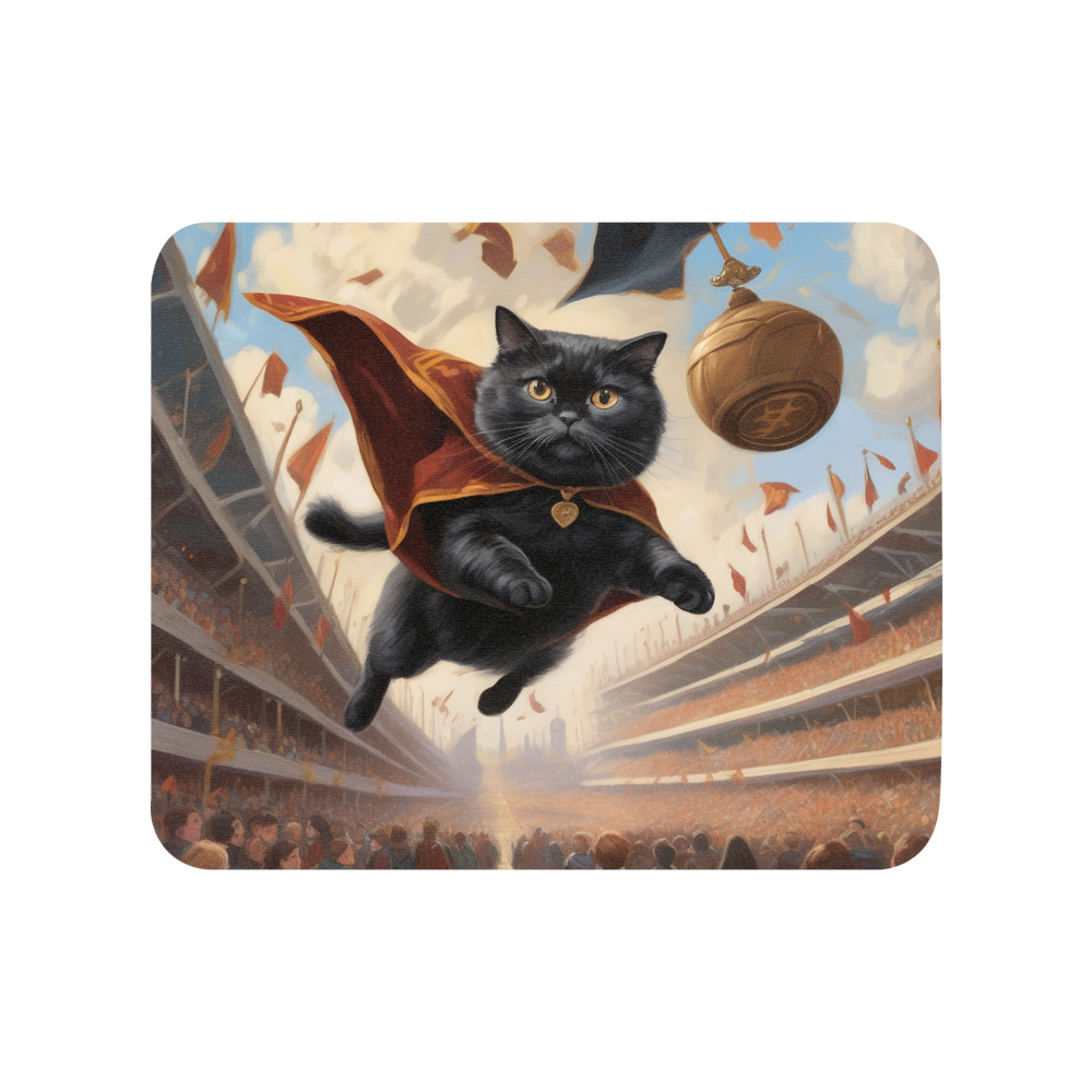 PugMug Custom Black Scottish Fold Cat Mouse Pad