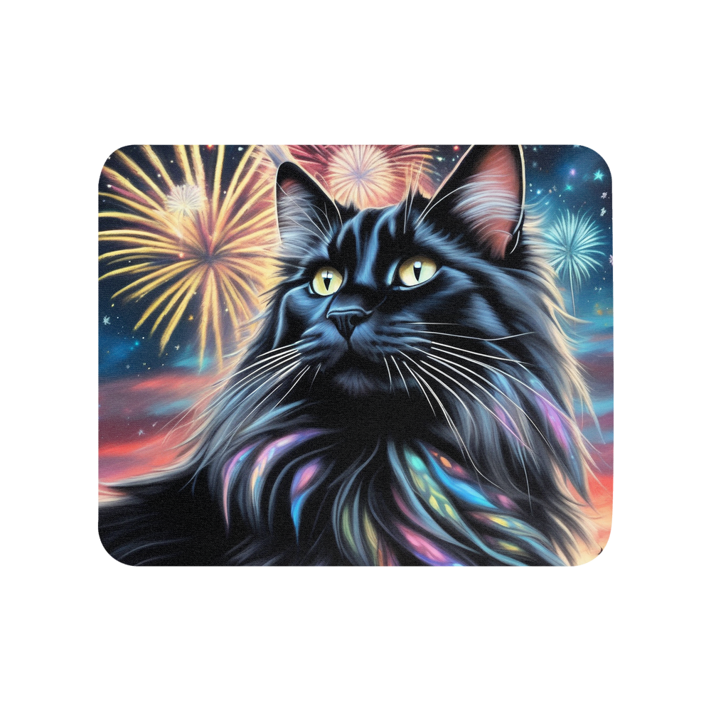 PugMug Custom Black Maine Coon Cat Mouse Pad