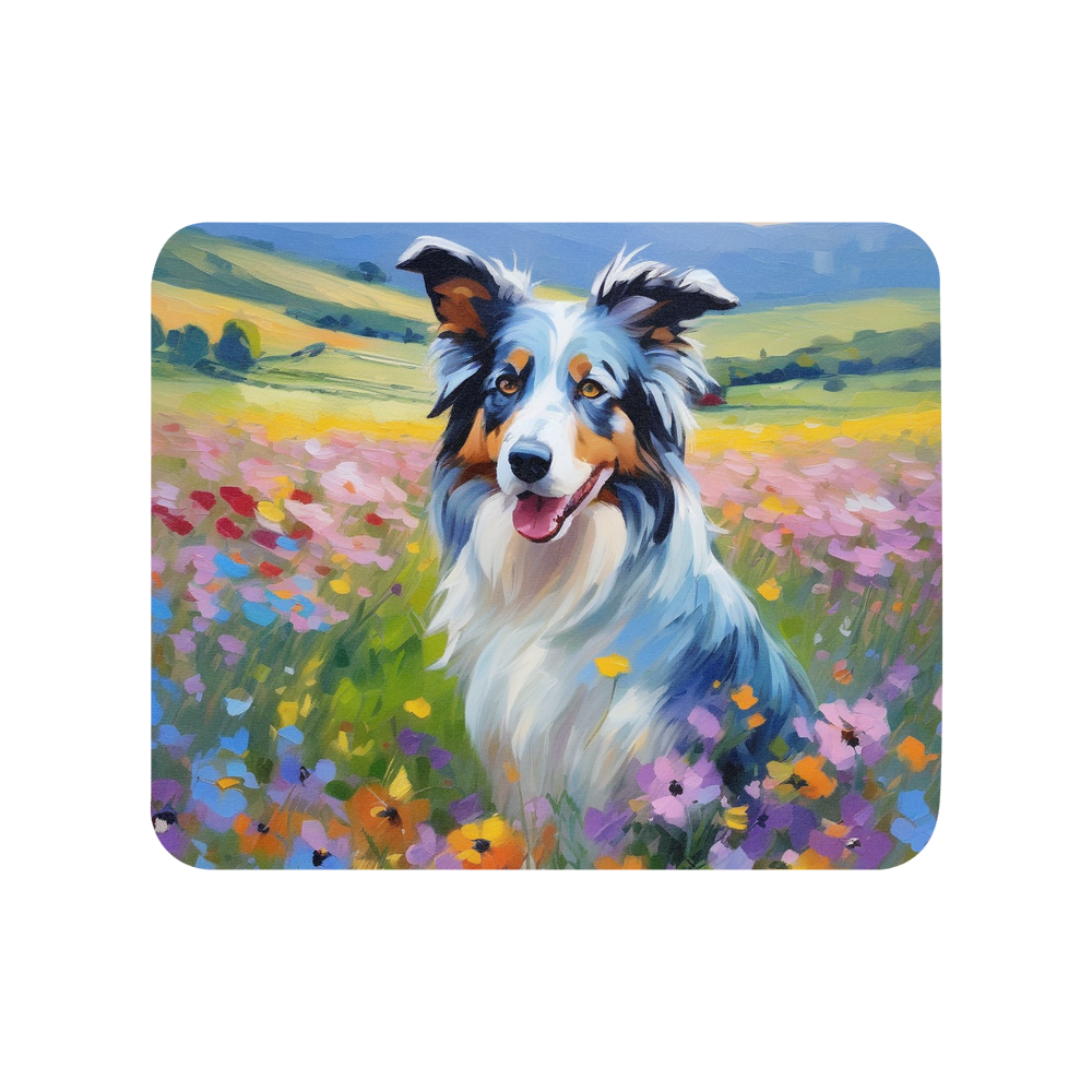PugMug Custom Blue Merle Border Collie Mouse Pad