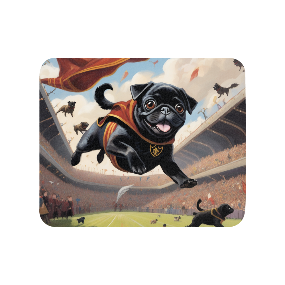 PugMug Custom Black Pug Mouse Pad