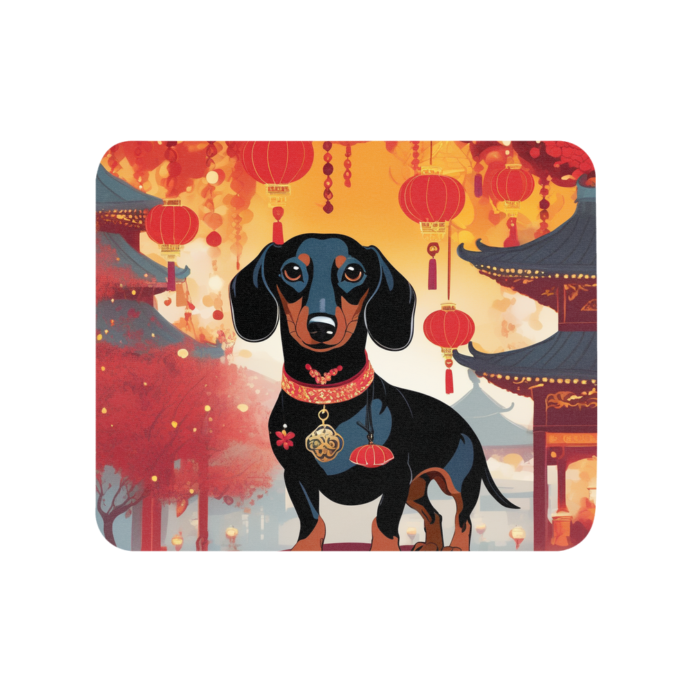 PugMug Custom Black Dachshund Mouse Pad