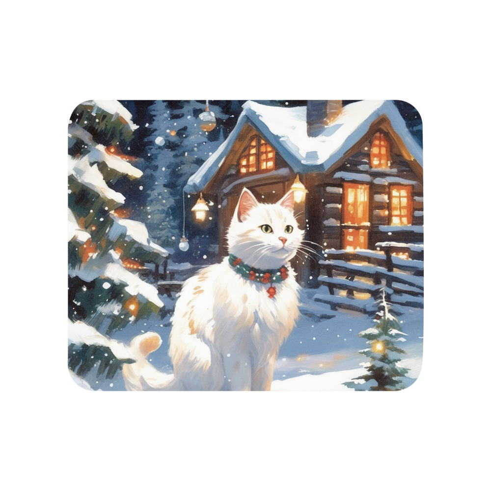 PugMug Custom White Companion Cat Mouse Pad