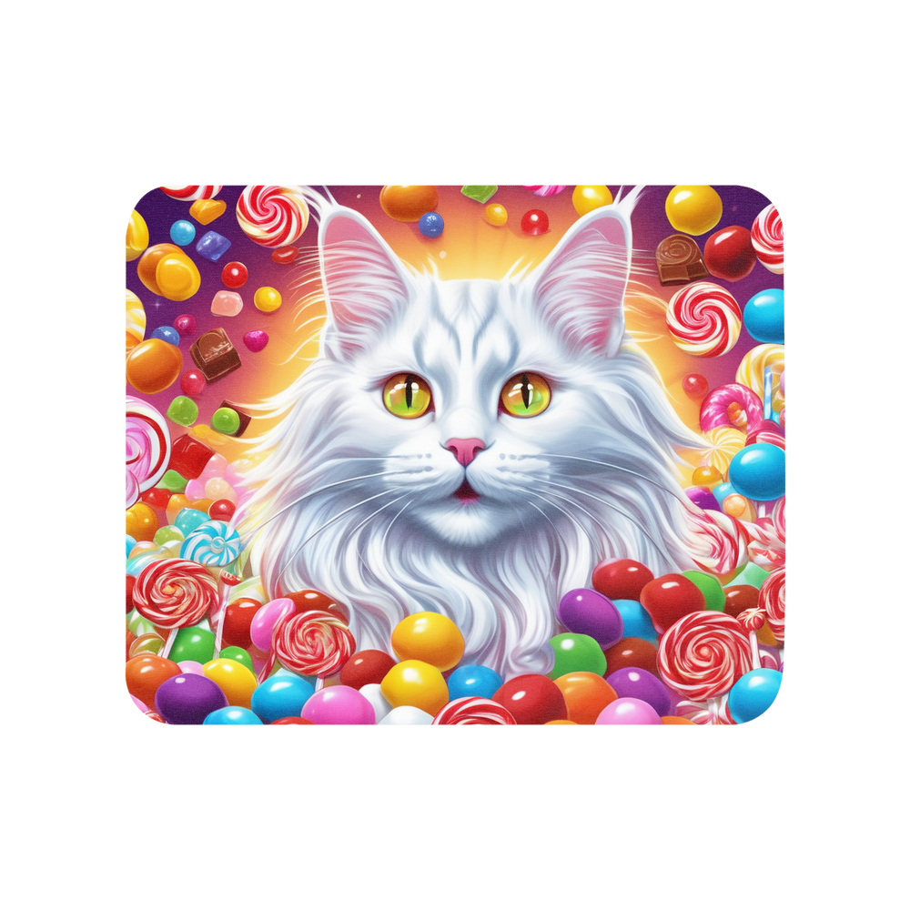 PugMug Custom White Maine Coon Cat Mouse Pad
