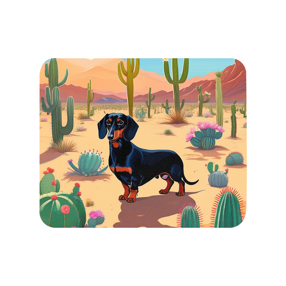 PugMug Custom Black Dachshund Mouse Pad