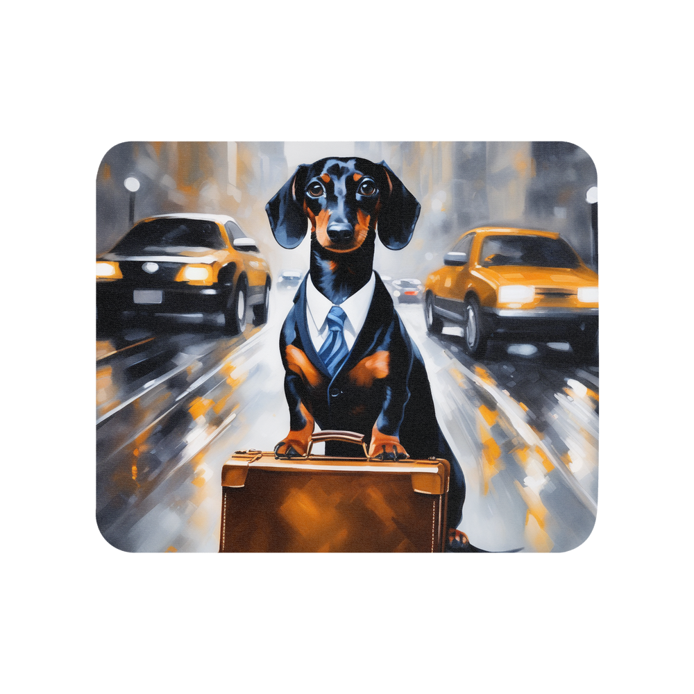 PugMug Custom Black Dachshund Mouse Pad