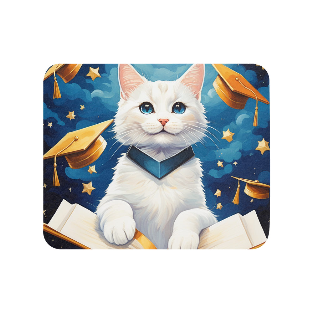 PugMug Custom White Companion Cat Mouse Pad