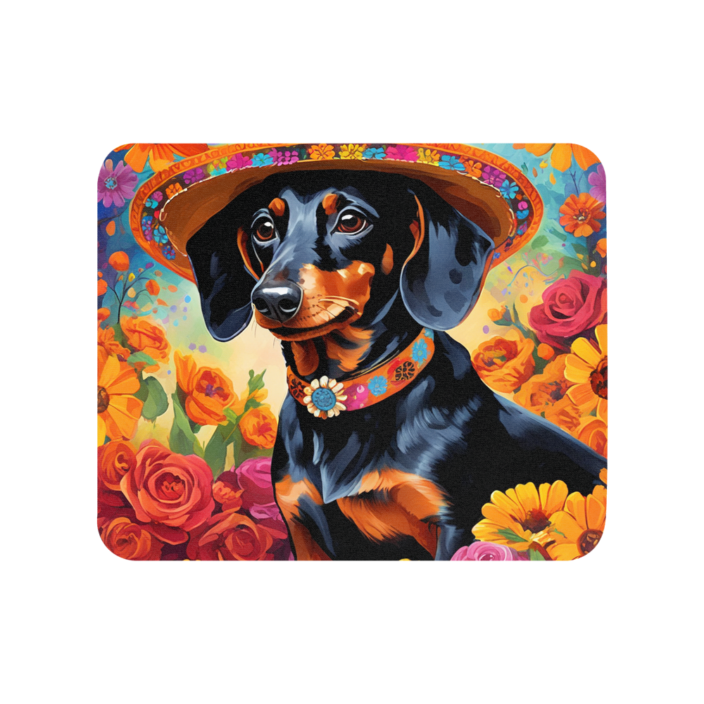 PugMug Custom Black Dachshund Mouse Pad