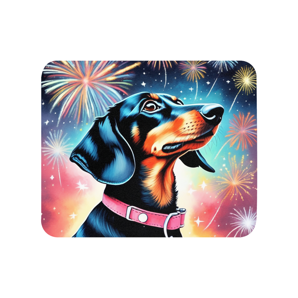 PugMug Custom Black Dachshund Mouse Pad