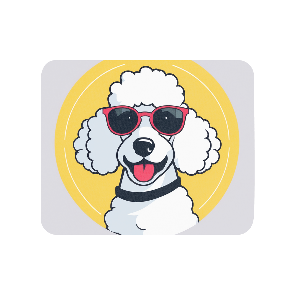 PugMug Custom White Poodle Mouse Pad