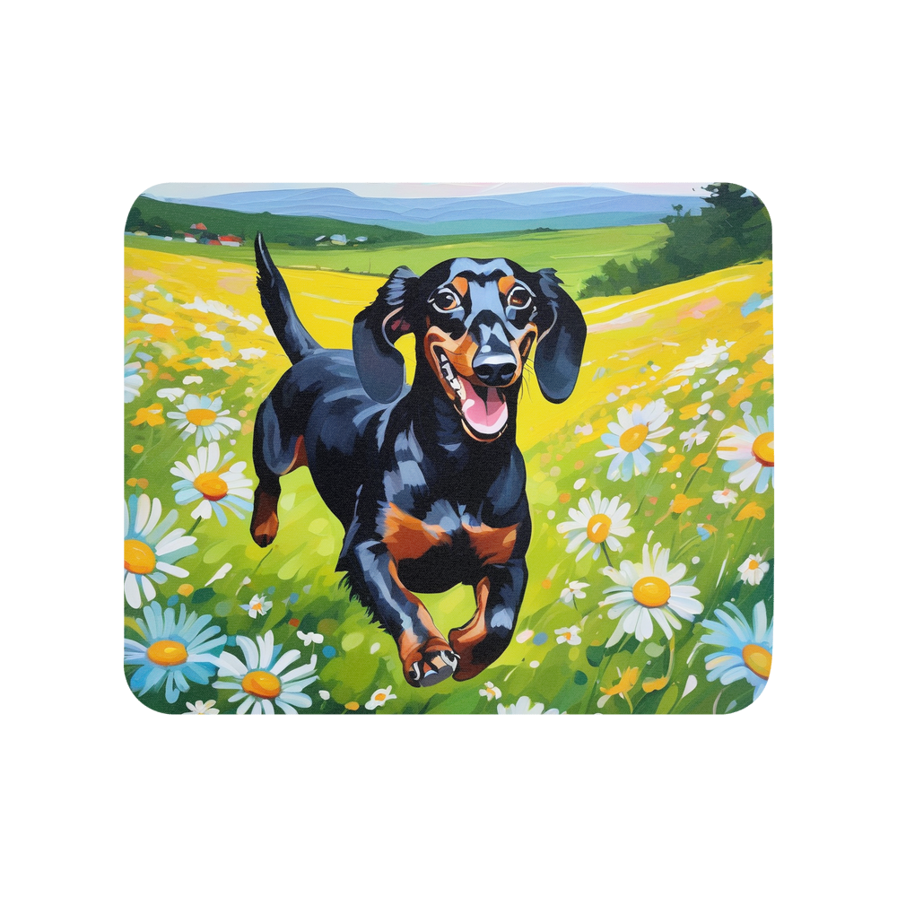 PugMug Custom Black Dachshund Mouse Pad