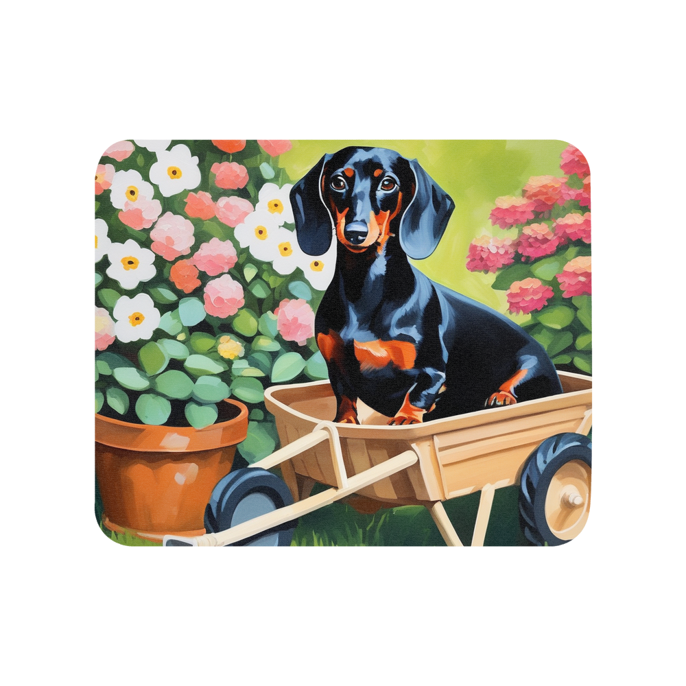 PugMug Custom Black Dachshund Mouse Pad