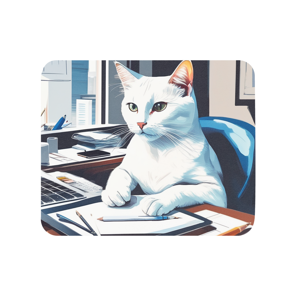 PugMug Custom White Companion Cat Mouse Pad