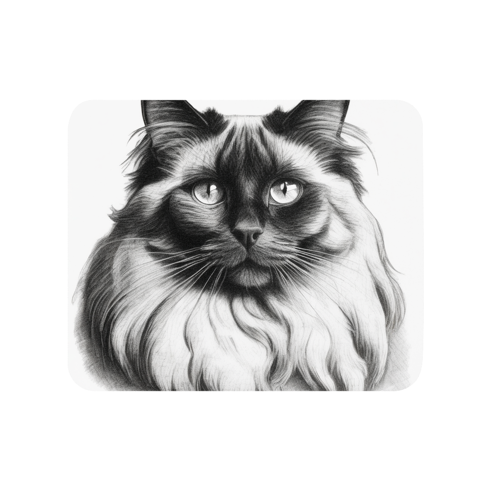 PugMug Custom Black Ragdoll Cat Mouse Pad