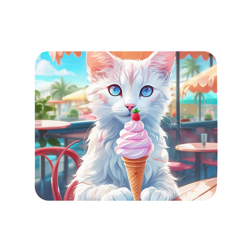 PugMug Custom White Companion Cat Mouse Pad