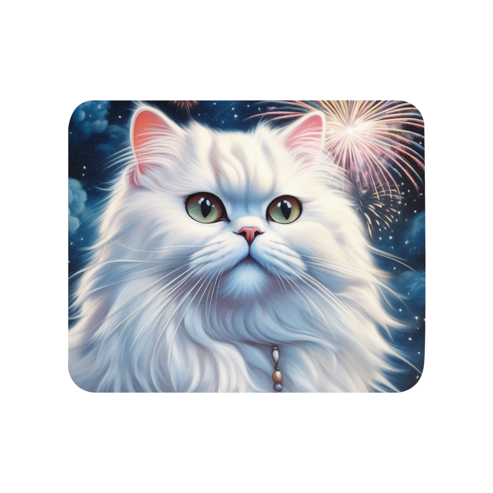 PugMug Custom White Persian Cat Mouse Pad