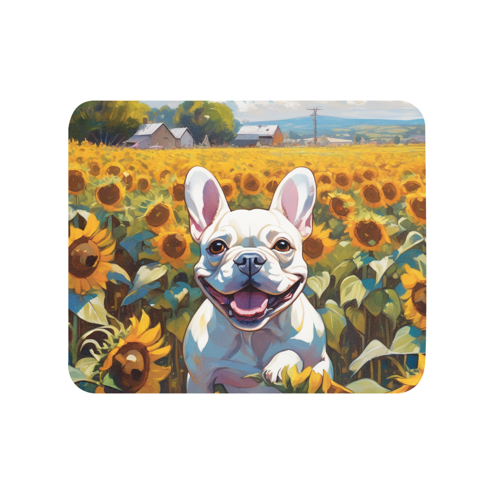 PugMug Custom White French Bulldog Mouse Pad