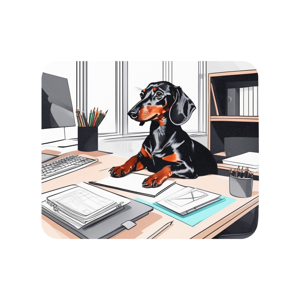 PugMug Custom Black Dachshund Mouse Pad