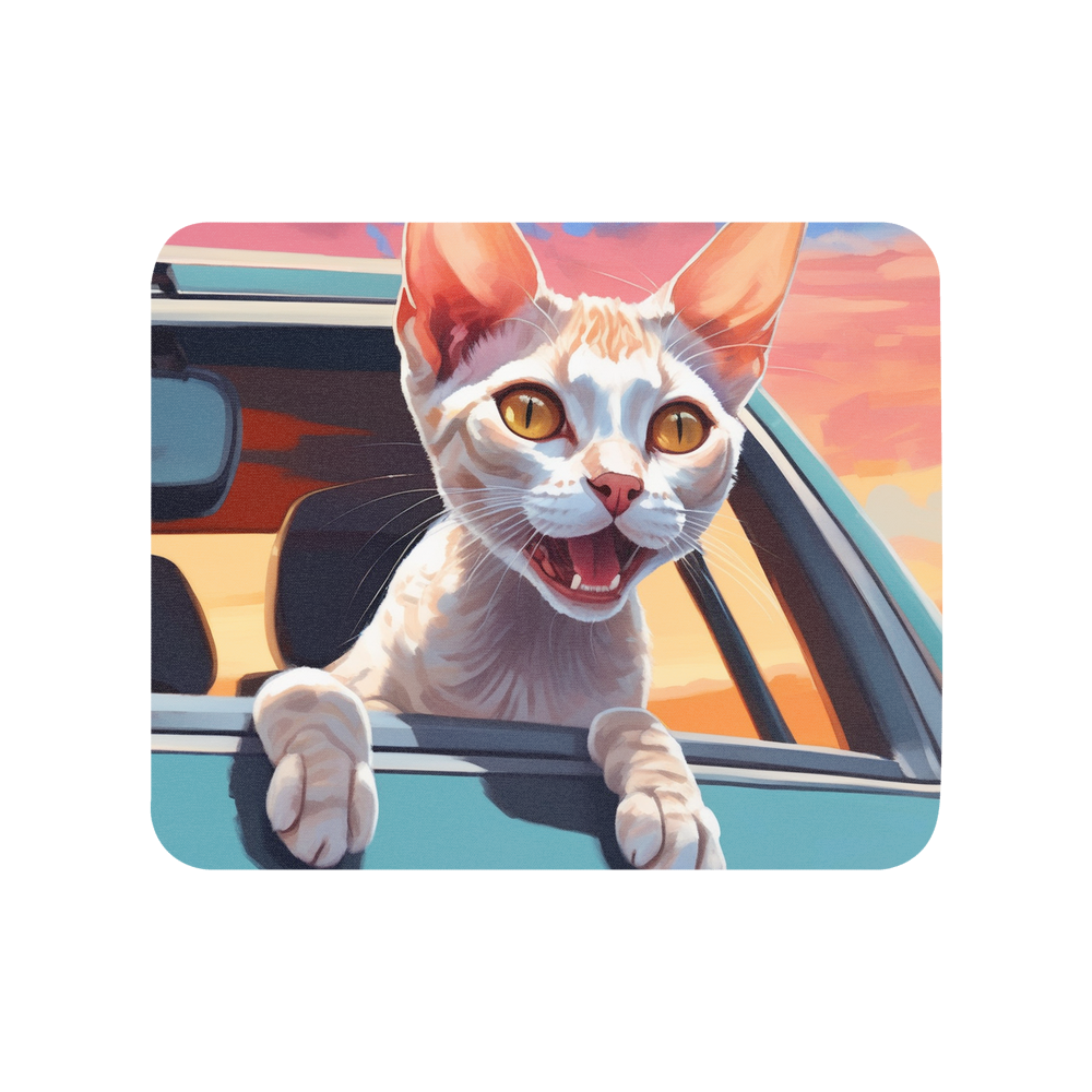 PugMug Custom Tabby Devon Rex Cat Mouse Pad