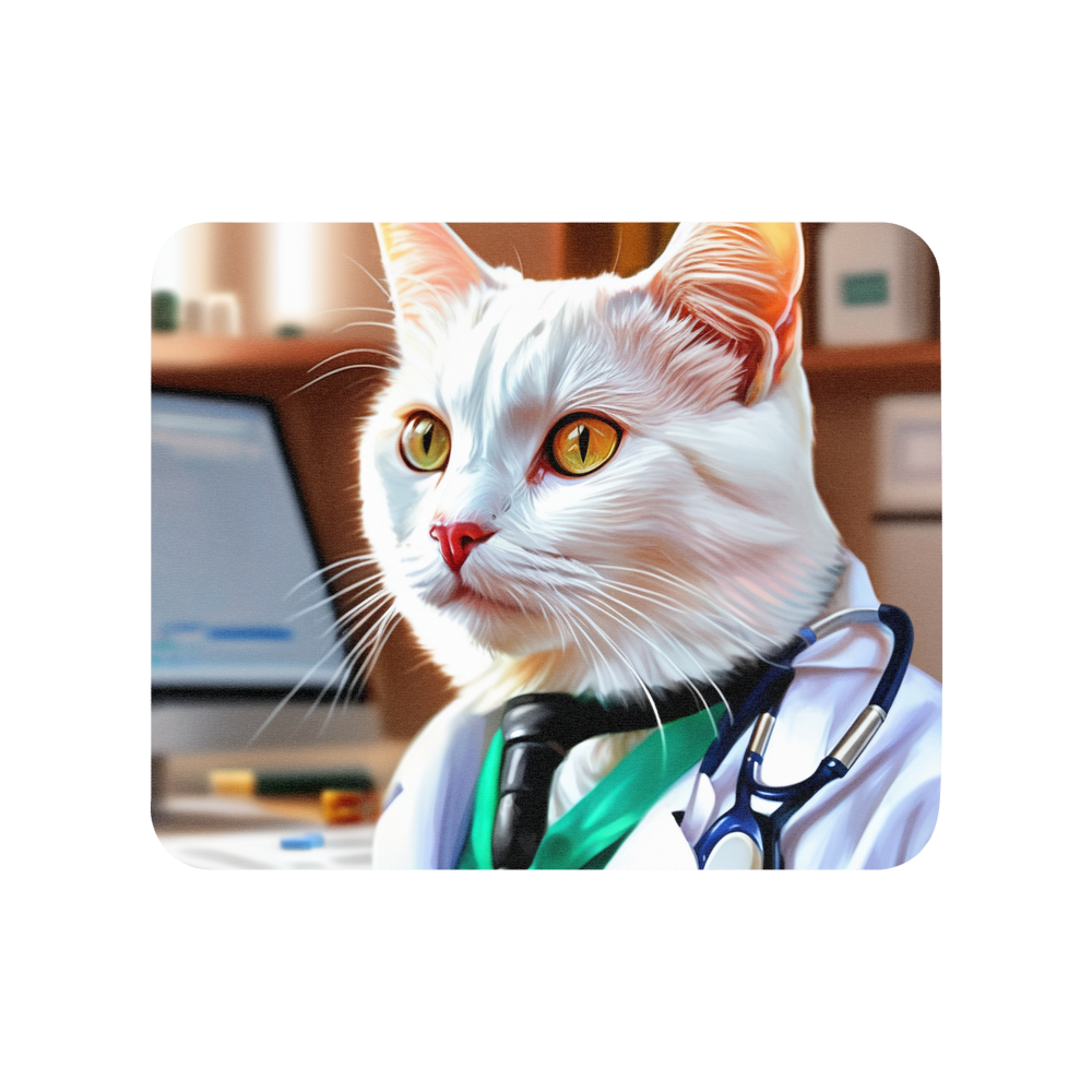 PugMug Custom White Companion Cat Mouse Pad