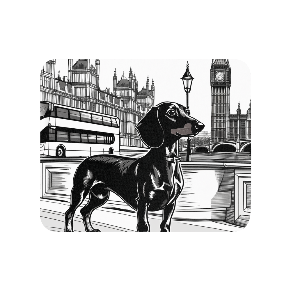 PugMug Custom Black Dachshund Mouse Pad