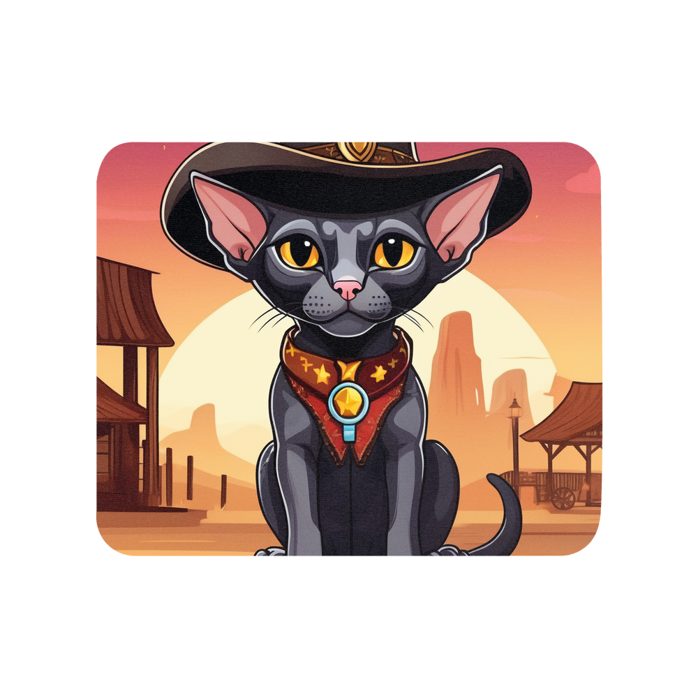 PugMug Custom Black Sphynx Cat Mouse Pad