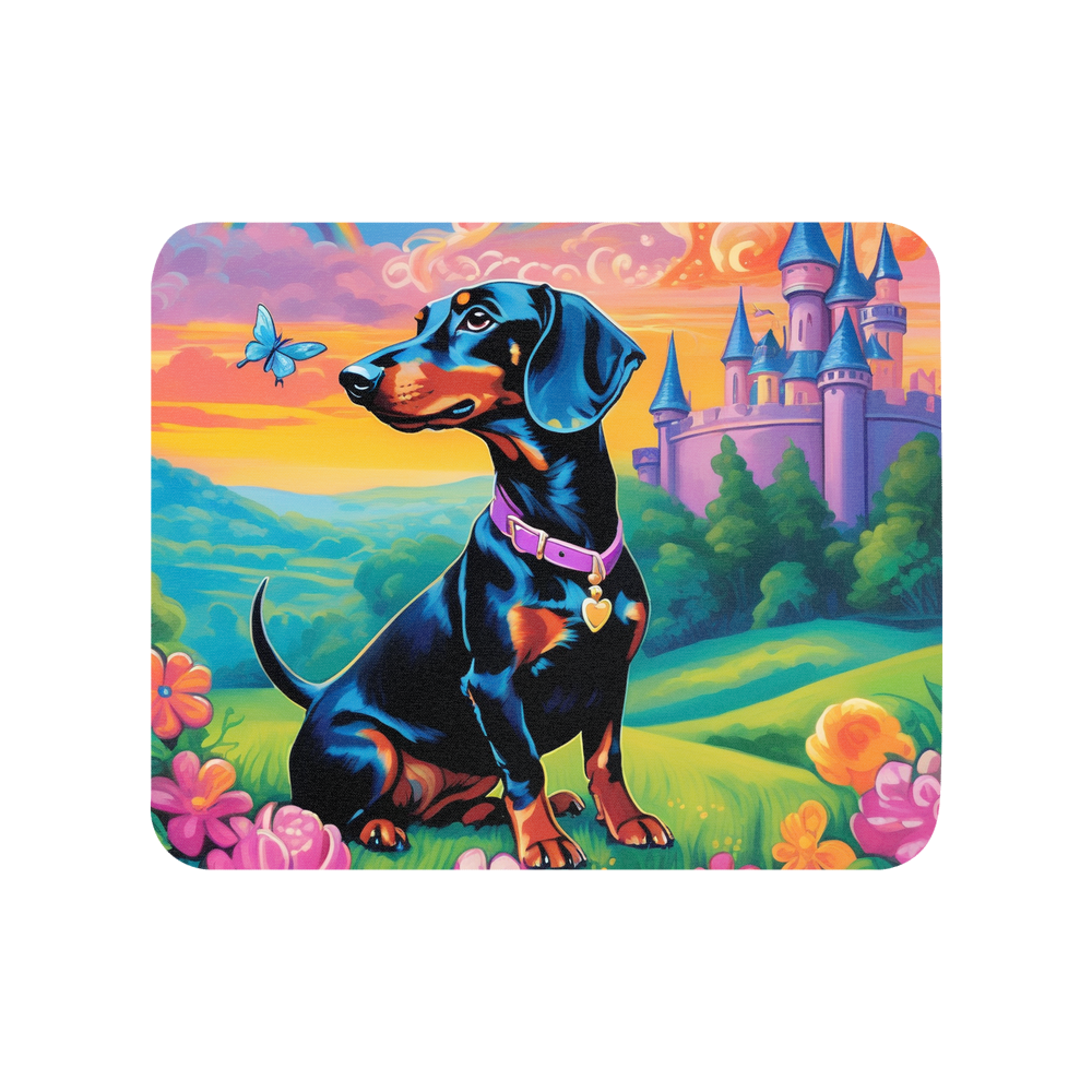 PugMug Custom Black Dachshund Mouse Pad