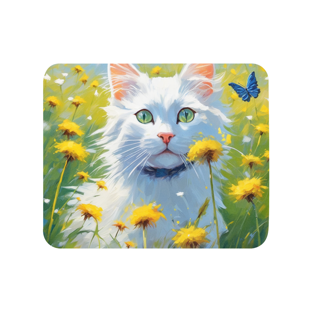 PugMug Custom White Companion Cat Mouse Pad