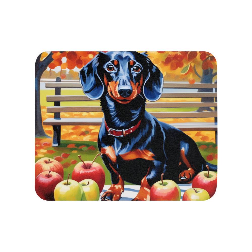 PugMug Custom Black Dachshund Mouse Pad