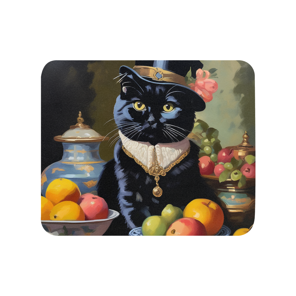 PugMug Custom Black Scottish Fold Cat Mouse Pad